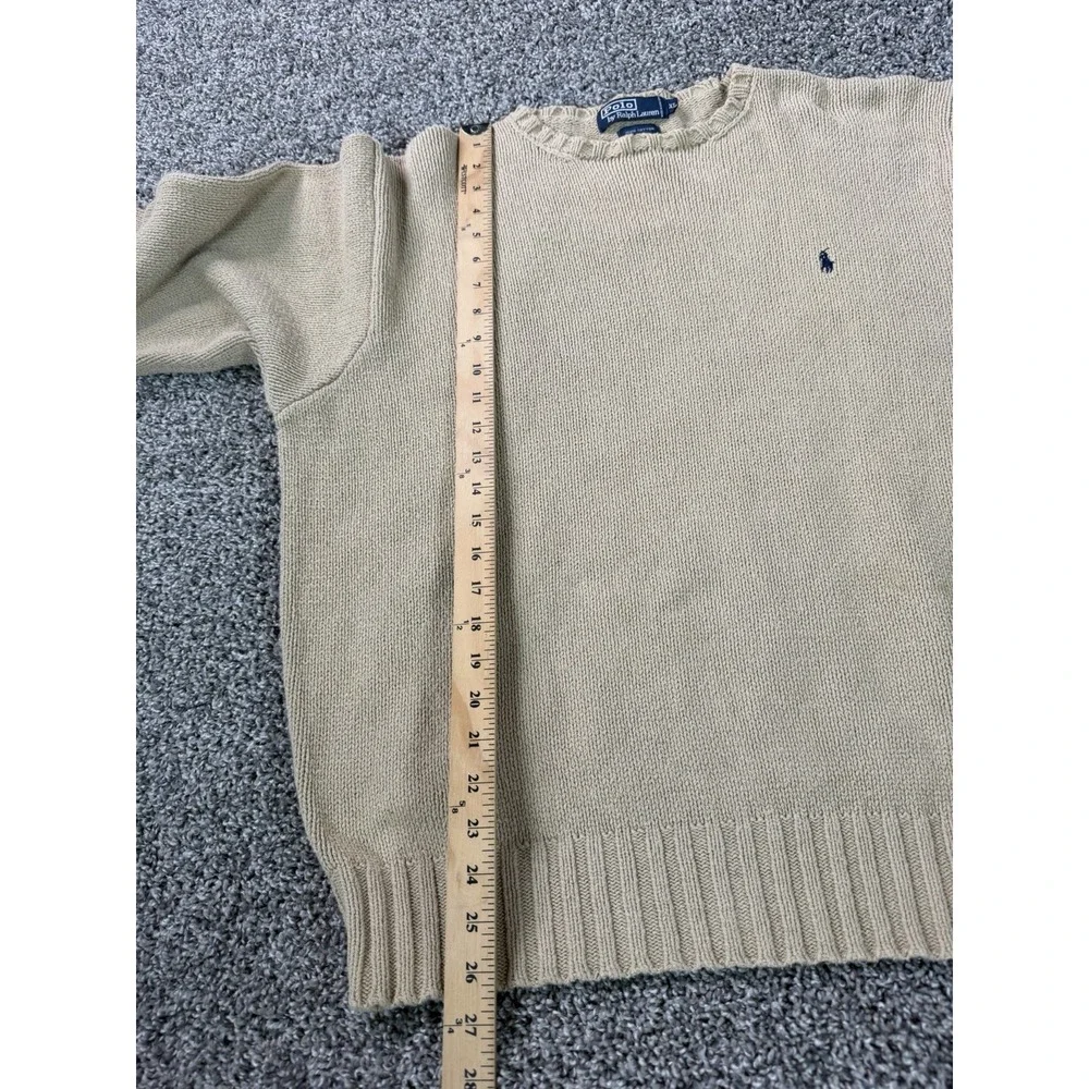 Vintage Polo Ralph Lauren Pullover Sweater Men's Size XL Beige